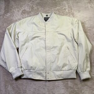 VTG‎ 80s Knightsbridge Jacket Mens Large Cream Menswear Golf Zip Good Shape